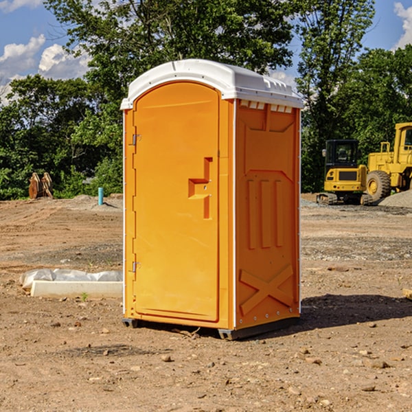 how often are the portable restrooms cleaned and serviced during a rental period in Clermont